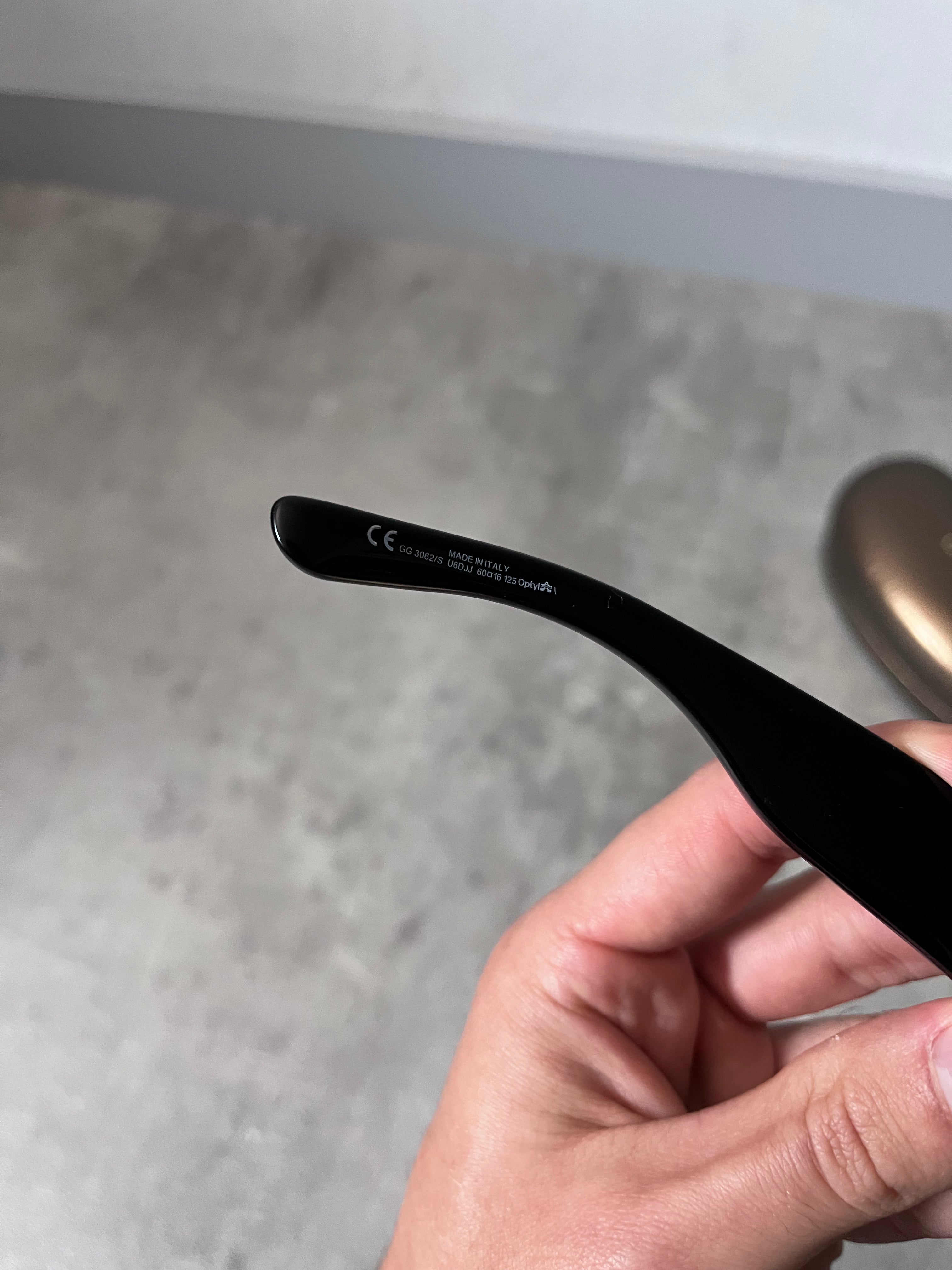 Gucci GG 3062/S Metal Link Frame Sunglasses Black Women