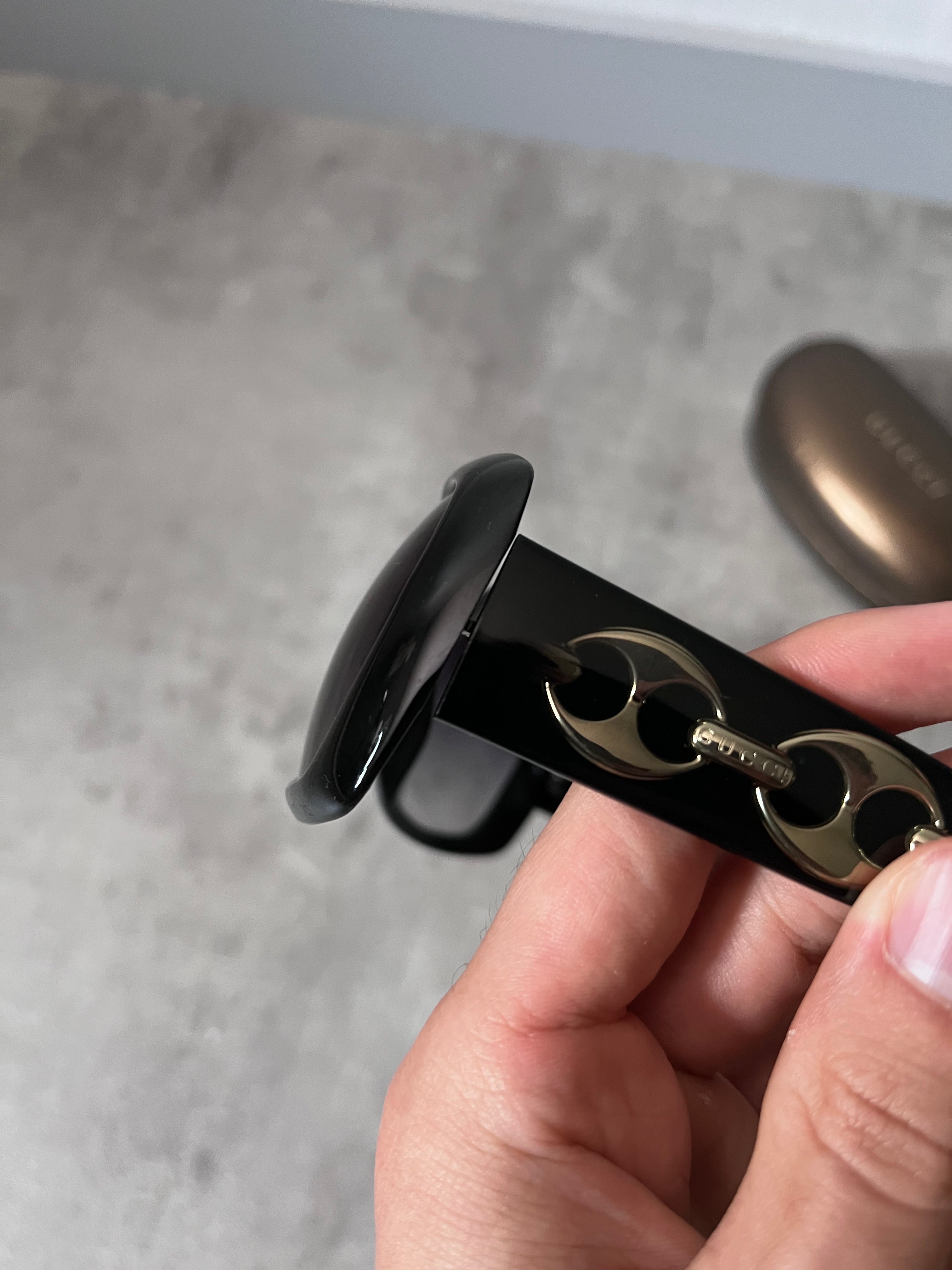Gucci GG 3062/S Metal Link Frame Sunglasses Black Women