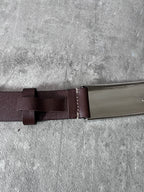 Miu Miu Vintage Big Logo Leather Belt Brown Yellow Women - 80