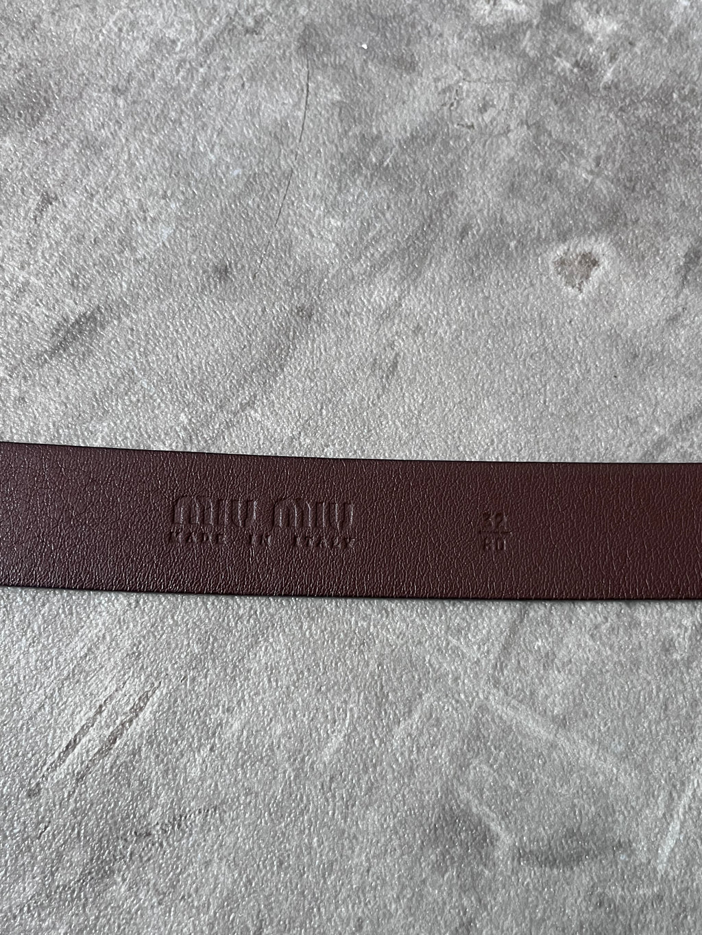 Miu Miu Vintage Big Logo Leather Belt Brown Yellow Women - 80