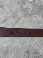 Miu Miu Vintage Big Logo Leather Belt Brown Yellow Women - 80