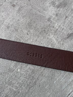 Miu Miu Vintage Big Logo Leather Belt Brown Yellow Women - 80