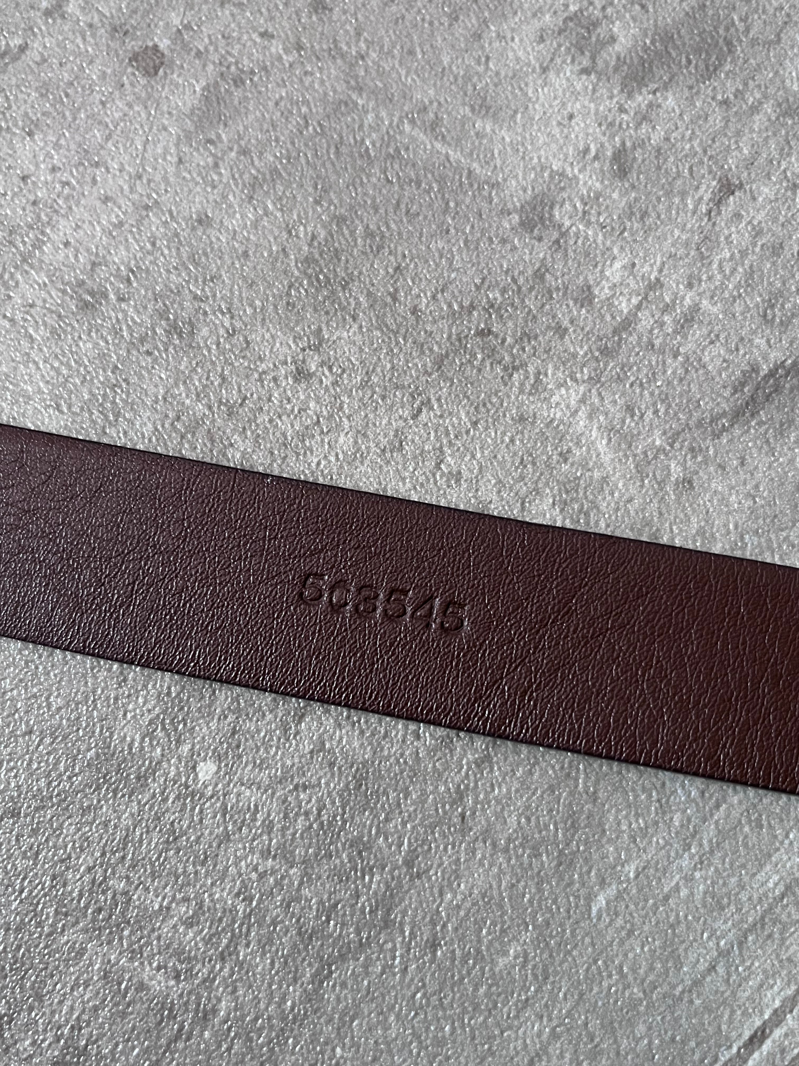 Miu Miu Vintage Big Logo Leather Belt Brown Yellow Women - 80