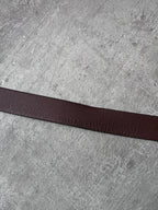 Miu Miu Vintage Big Logo Leather Belt Brown Yellow Women - 80