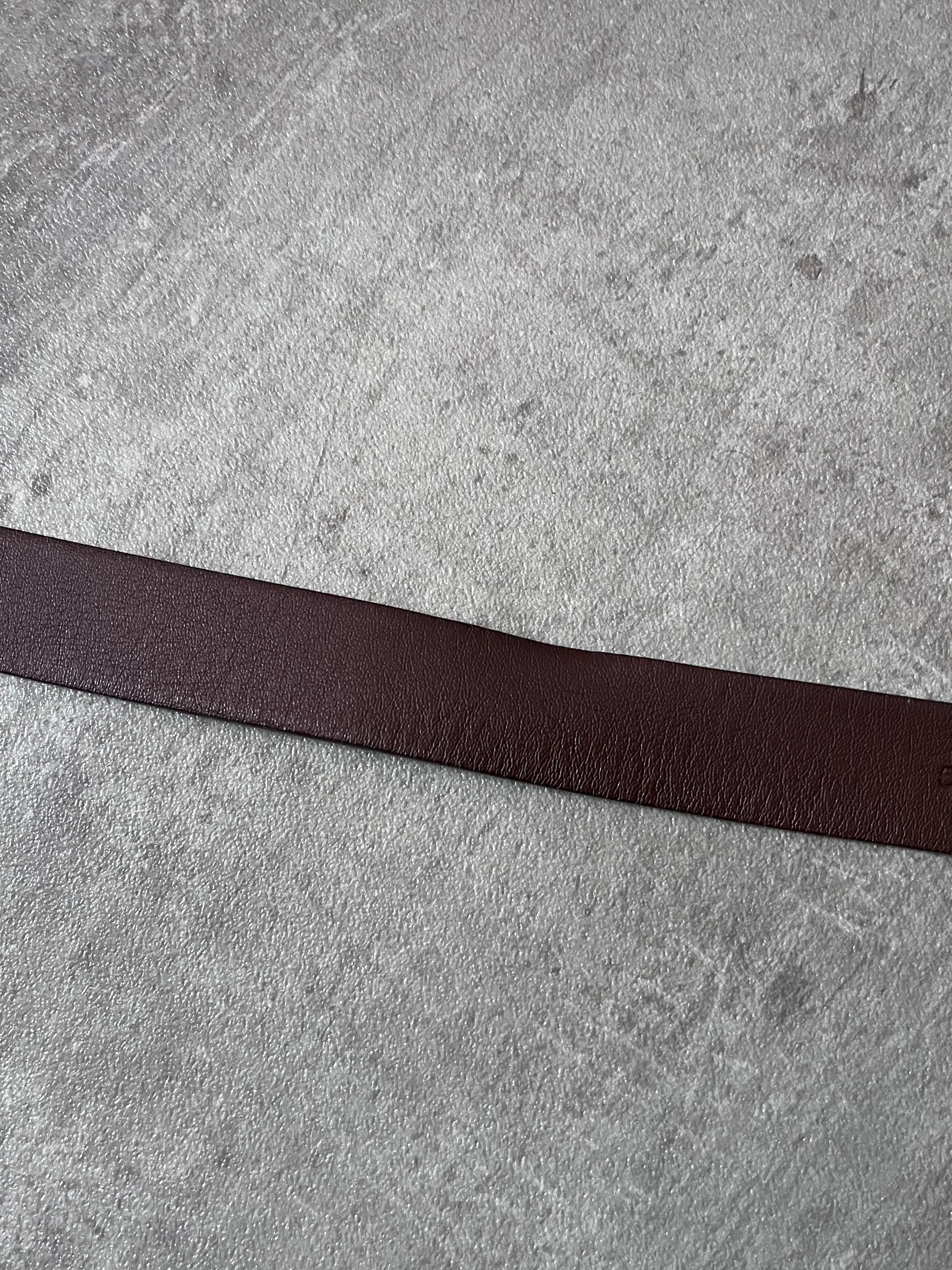 Miu Miu Vintage Big Logo Leather Belt Brown Yellow Women - 80