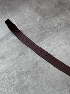 Miu Miu Vintage Big Logo Leather Belt Brown Yellow Women - 80
