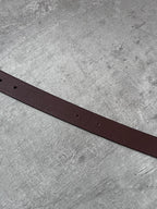 Miu Miu Vintage Big Logo Leather Belt Brown Yellow Women - 80