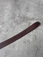 Miu Miu Vintage Big Logo Leather Belt Brown Yellow Women - 80