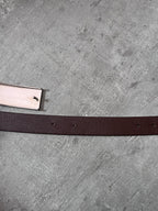 Miu Miu Vintage Big Logo Leather Belt Brown Yellow Women - 80
