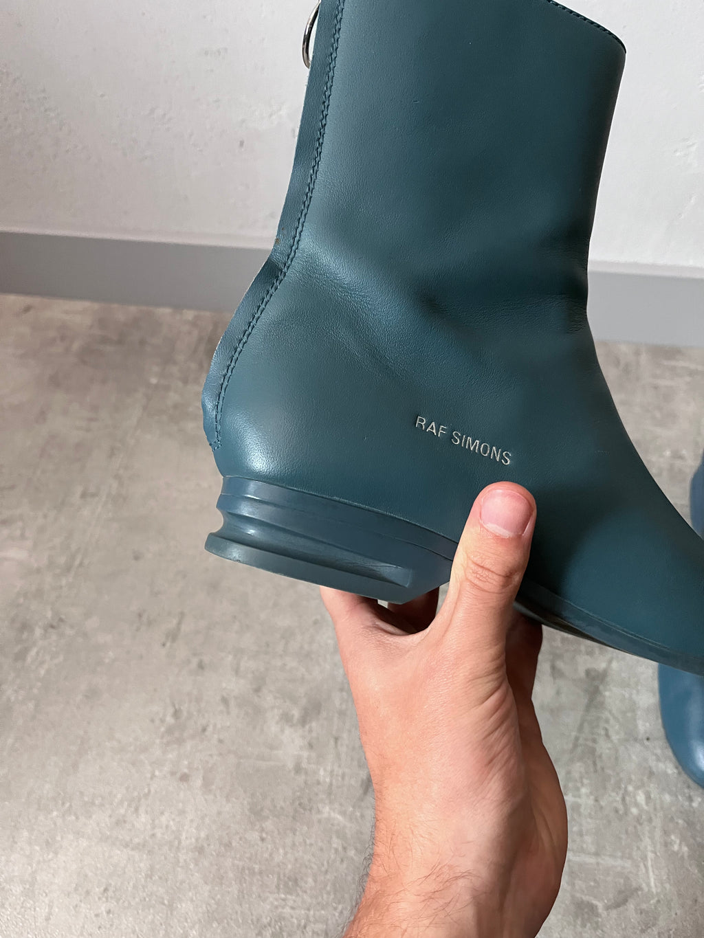 F/W 2020 Raf Simons Runner 2001 Heel Ankle Boots Blue Men - 40