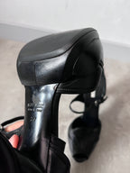 F/W 2008 Miu Miu Leather Sculpted Mary Jane Platform Pumps Heel Black Women - 37
