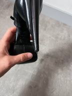 F/W 2008 Miu Miu Leather Sculpted Mary Jane Platform Pumps Heel Black Women - 37
