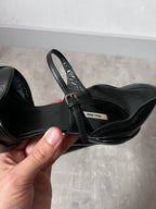 F/W 2008 Miu Miu Leather Sculpted Mary Jane Platform Pumps Heel Black Women - 37