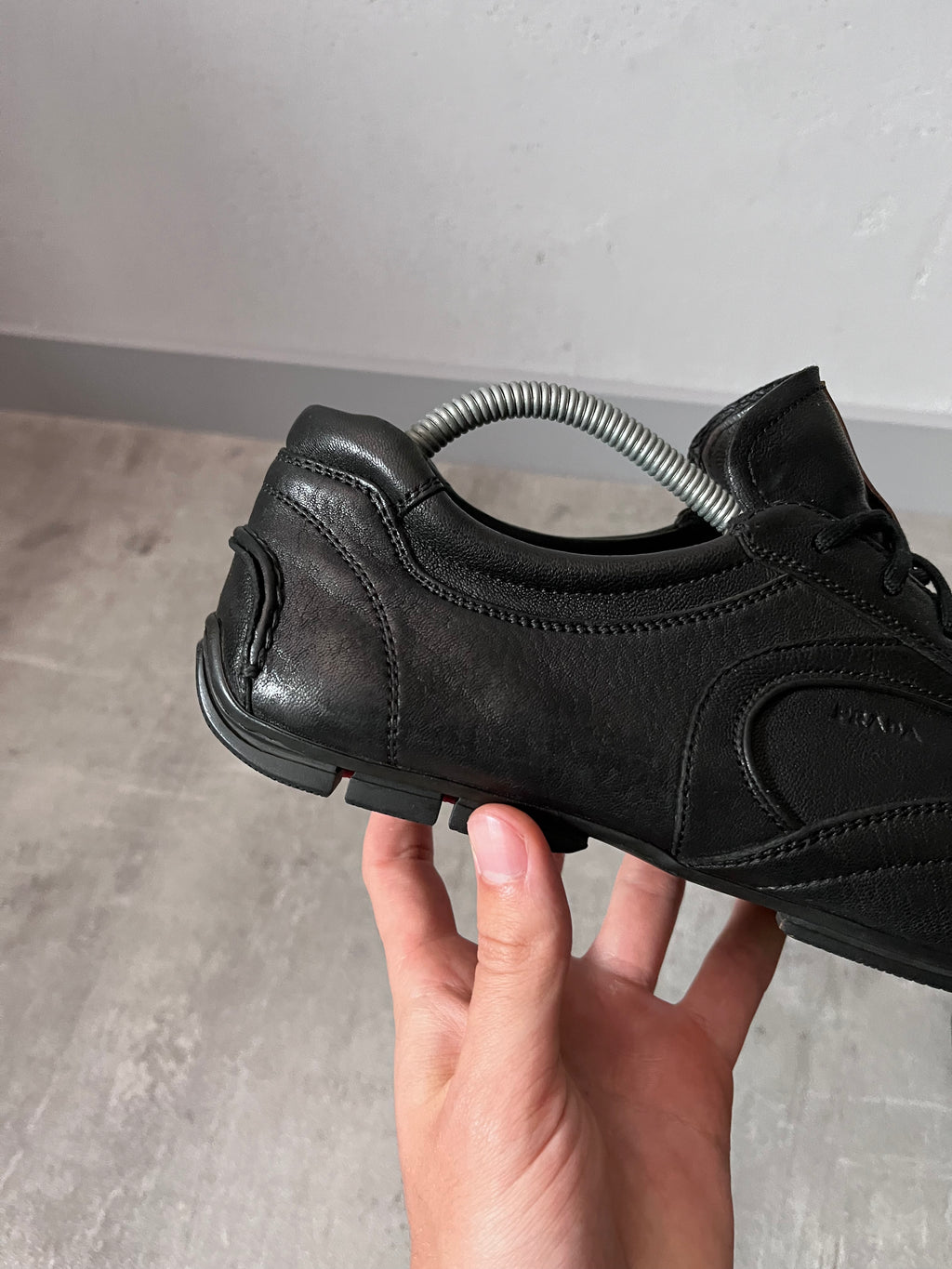 2000s Prada Sport Monte Carlo Leather Low Shoes Black Men - 41