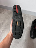 2000s Prada Sport Monte Carlo Leather Low Shoes Black Men - 41