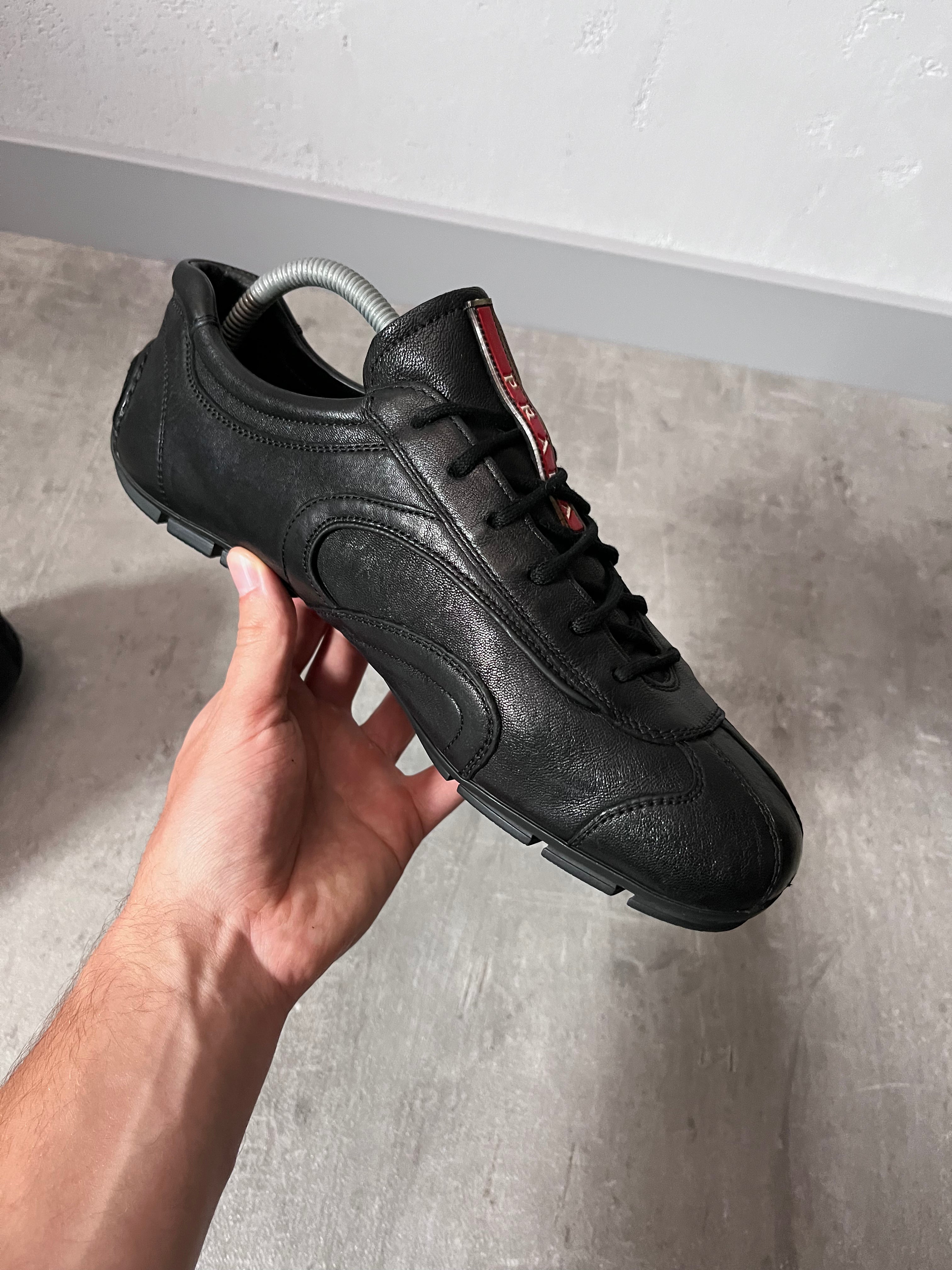 2000s Prada Sport Monte Carlo Leather Low Shoes Black Men - 41