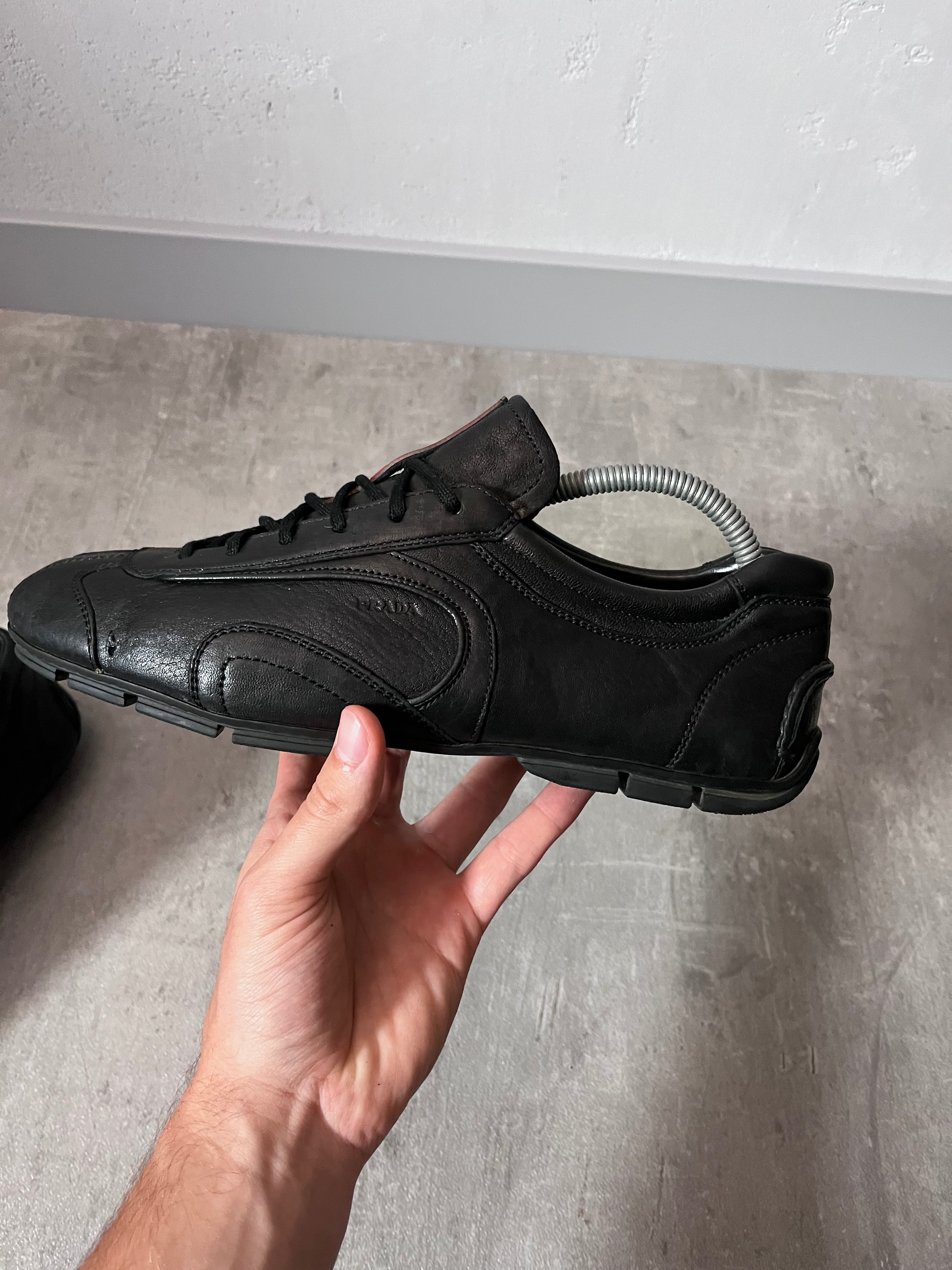 2000s Prada Sport Monte Carlo Leather Low Shoes Black Men - 41