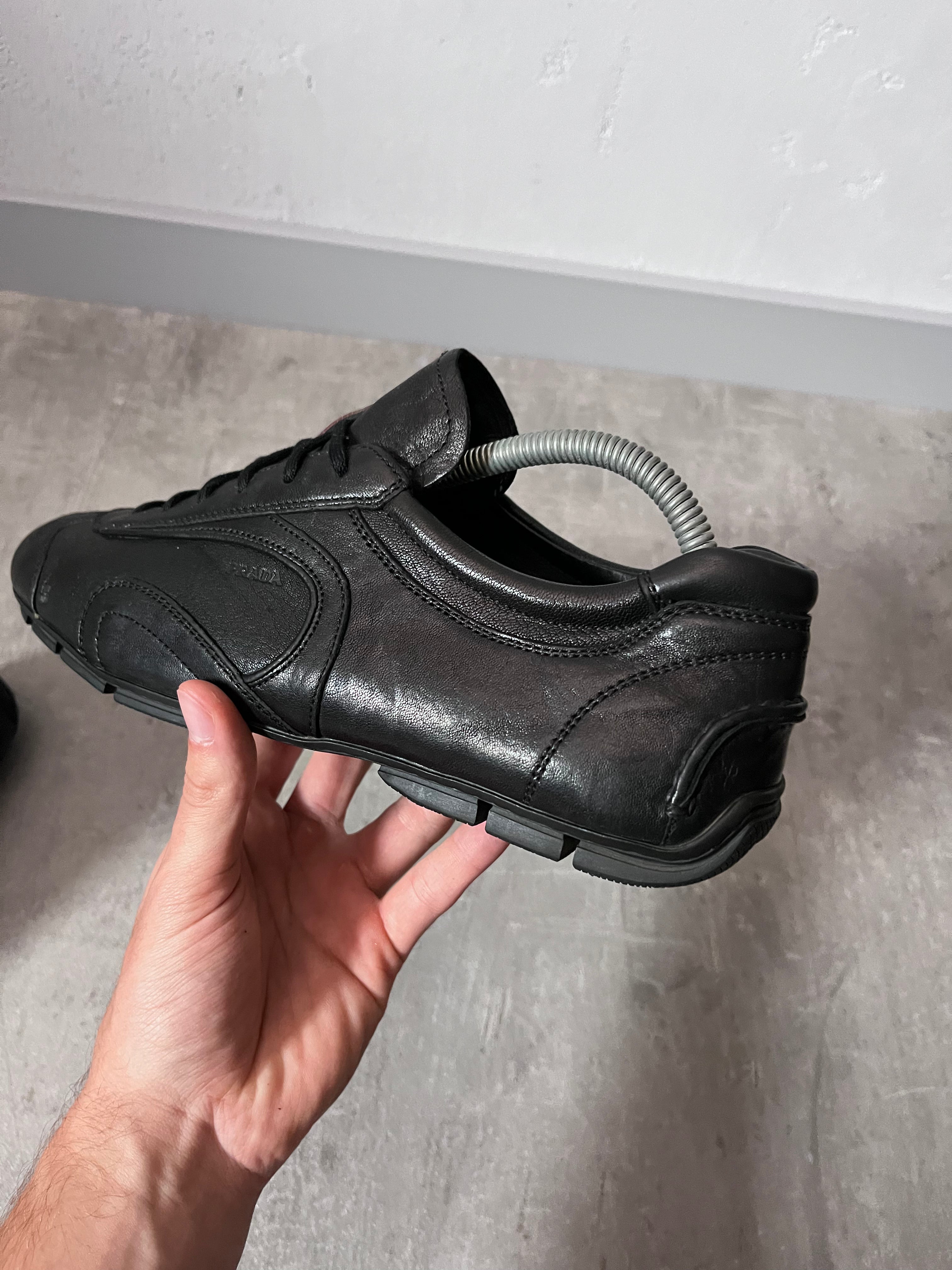 2000s Prada Sport Monte Carlo Leather Low Shoes Black Men - 41