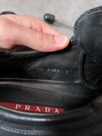 2000s Prada Sport Monte Carlo Leather Low Shoes Black Men - 41