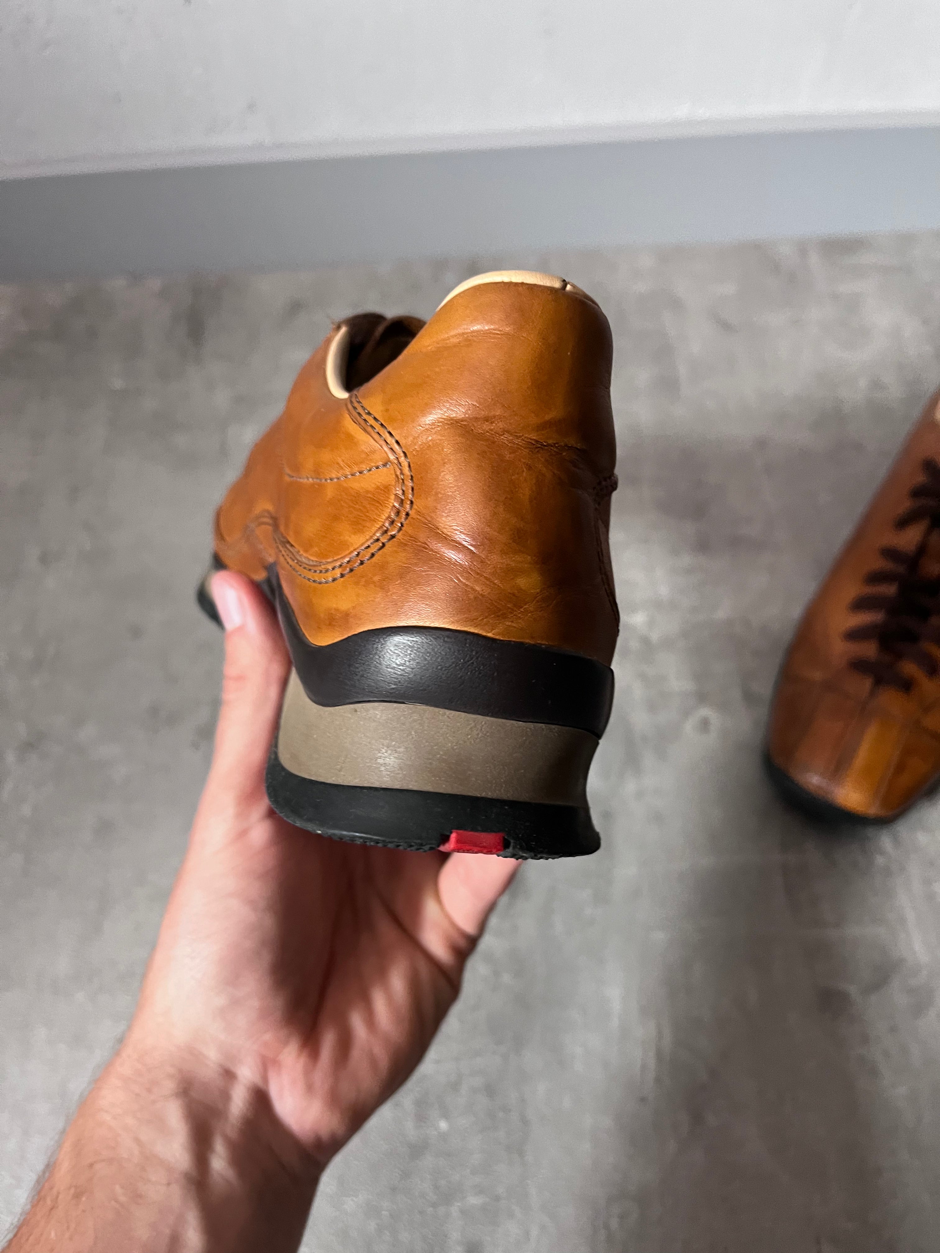 Prada Vintage Oxfords Leather Shoes Brown Women - 36