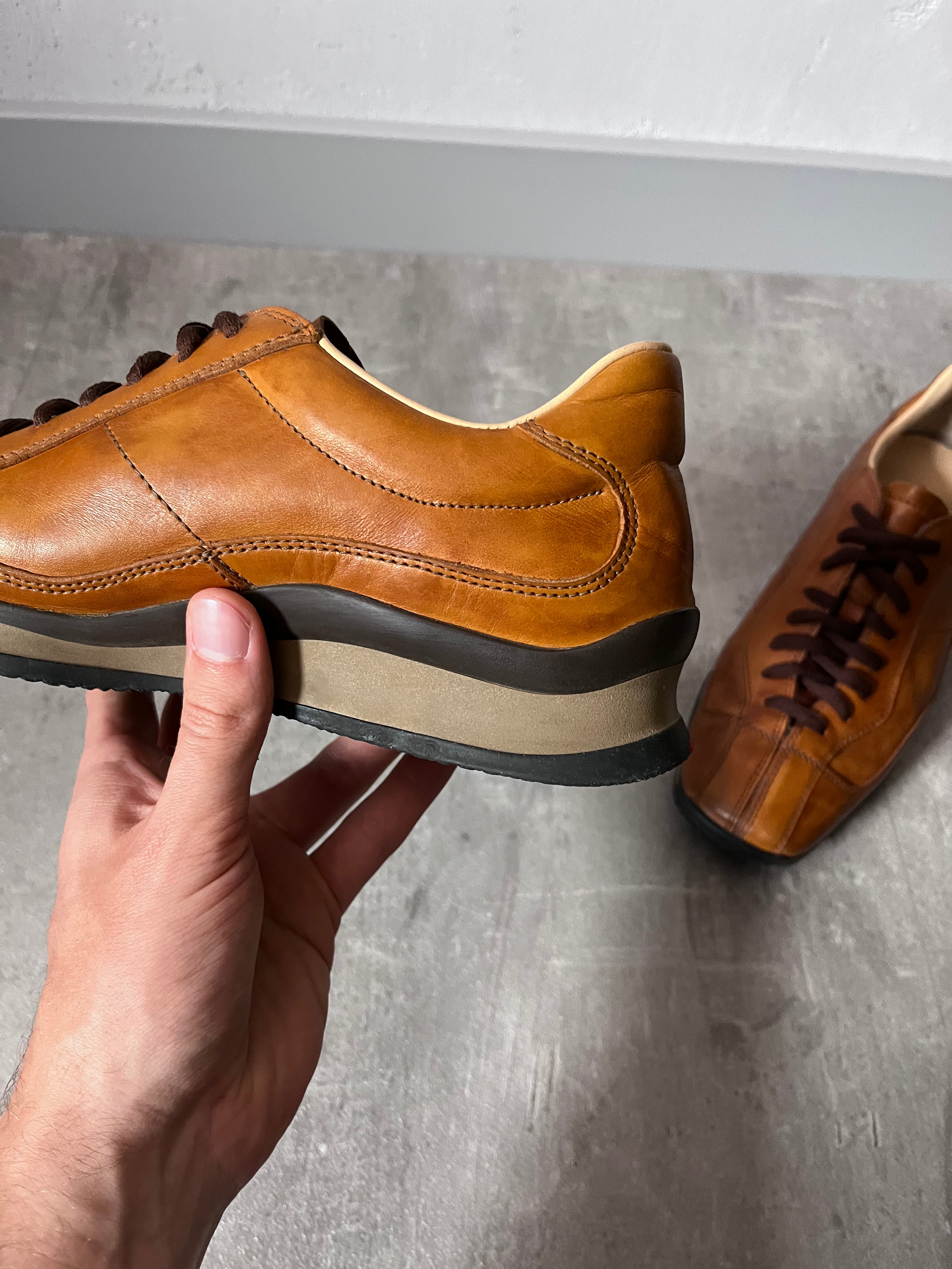Prada Vintage Oxfords Leather Shoes Brown Women - 36