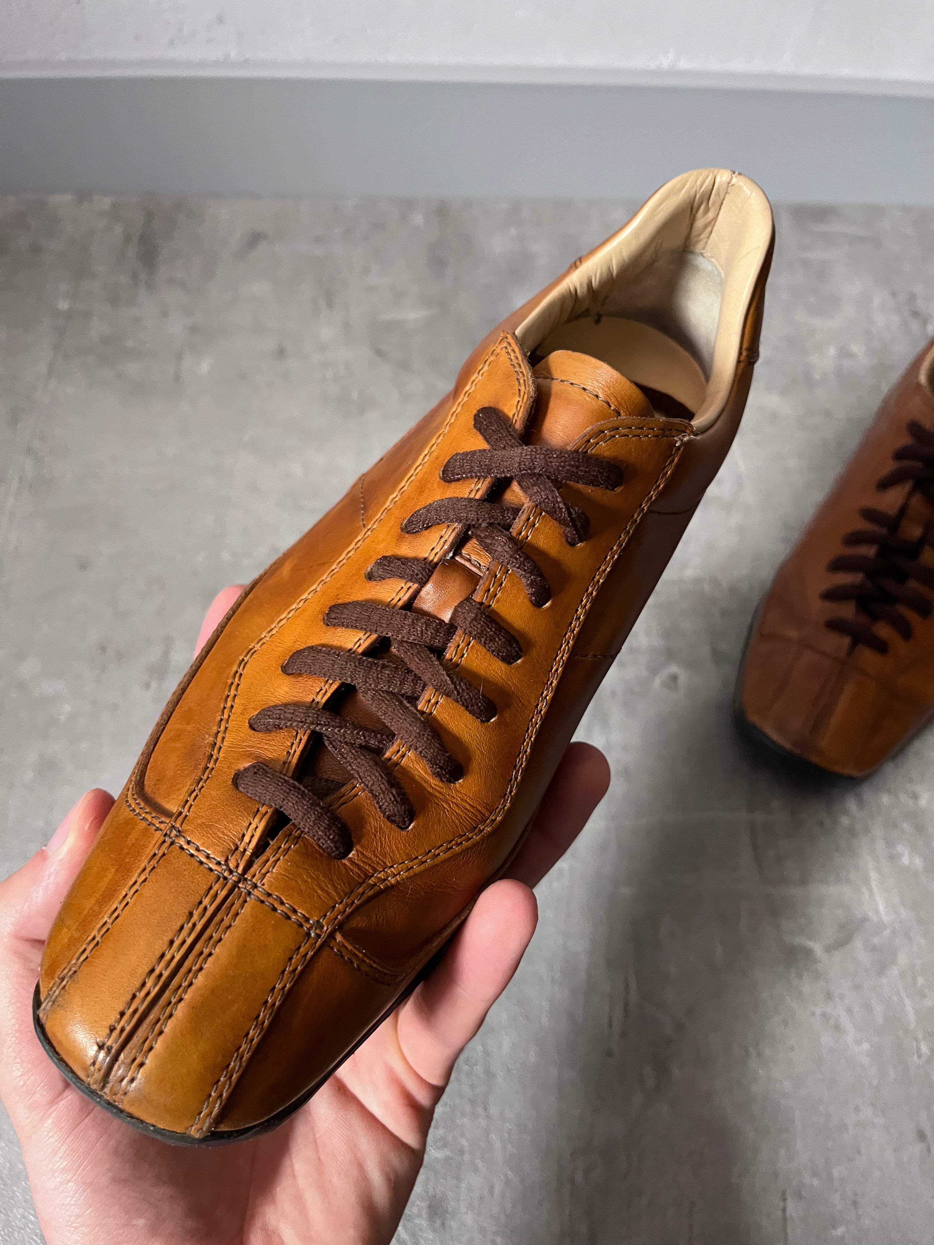 Prada Vintage Oxfords Leather Shoes Brown Women - 36