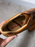 Prada Vintage Oxfords Leather Shoes Brown Women - 36