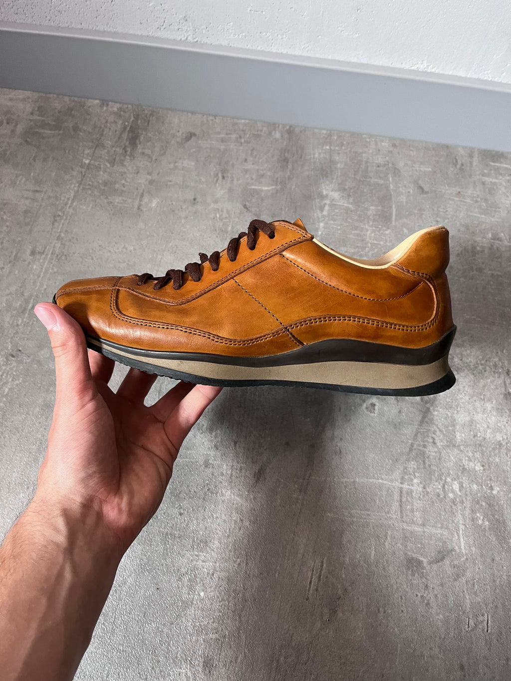 Prada Vintage Oxfords Leather Shoes Brown Women - 36