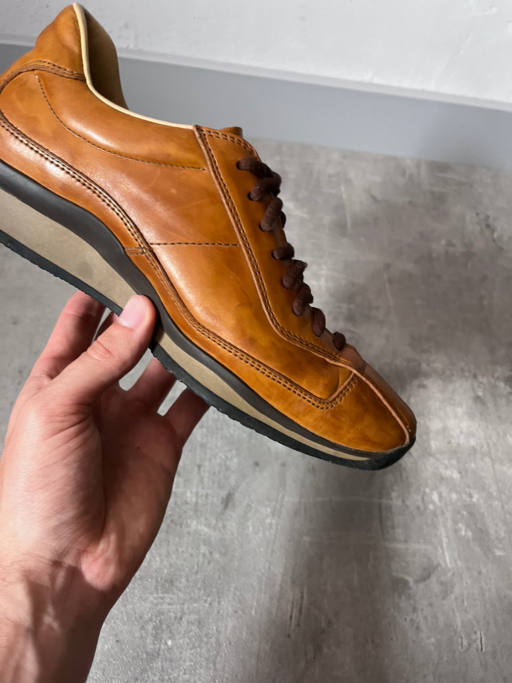 Prada Vintage Oxfords Leather Shoes Brown Women - 36