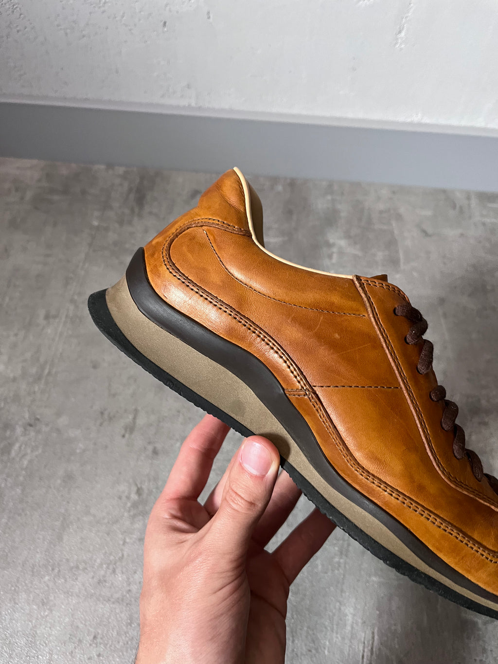 Prada Vintage Oxfords Leather Shoes Brown Women - 36