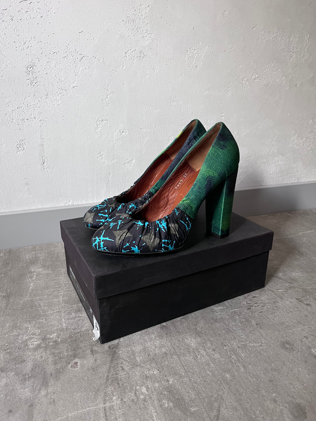 Dries Van Noten Ruched Pumps Heel Turquoise Green Women - 39