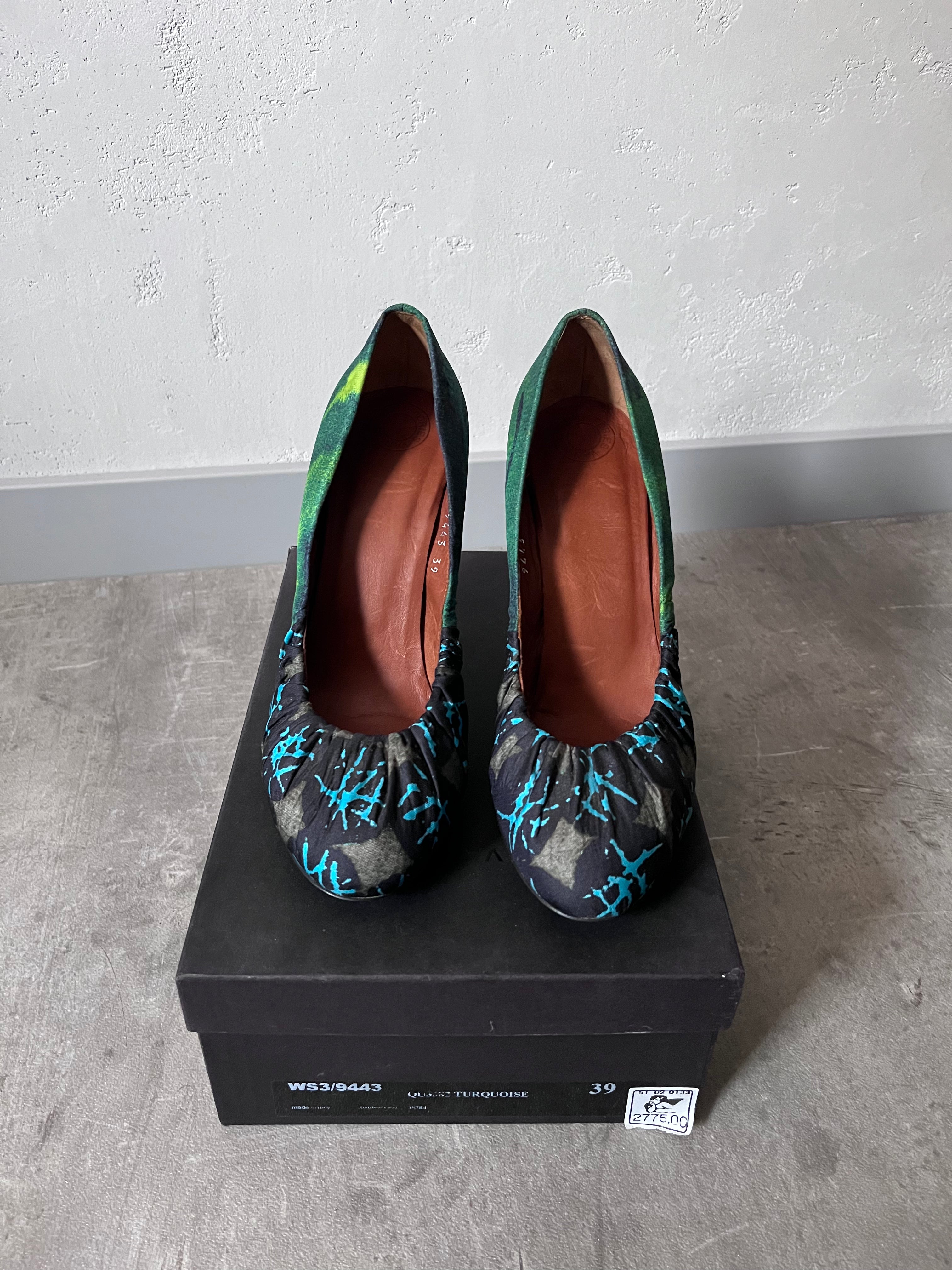 Dries Van Noten Ruched Pumps Heel Turquoise Green Women - 39
