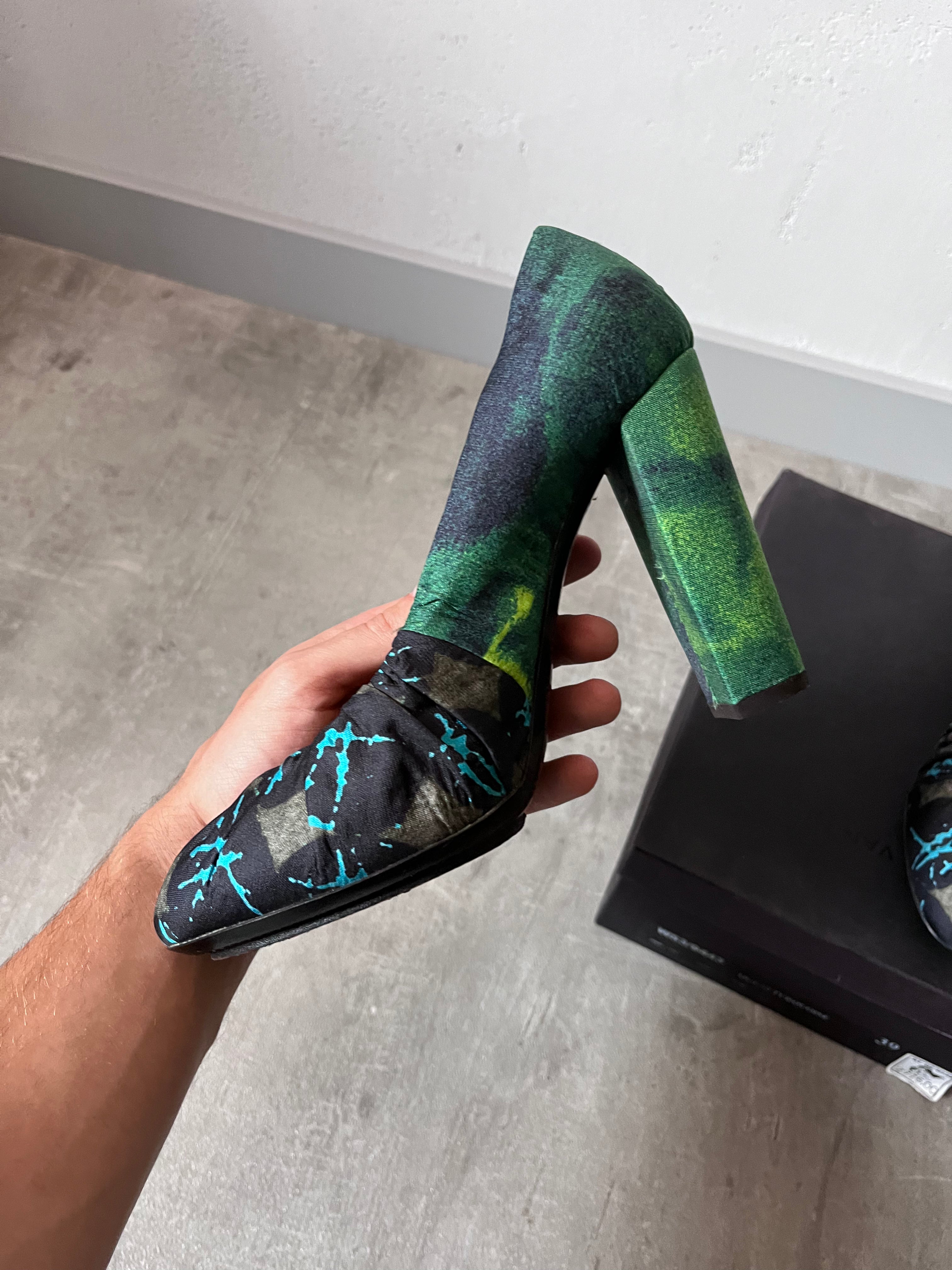 Dries Van Noten Ruched Pumps Heel Turquoise Green Women - 39