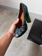 Dries Van Noten Ruched Pumps Heel Turquoise Green Women - 39