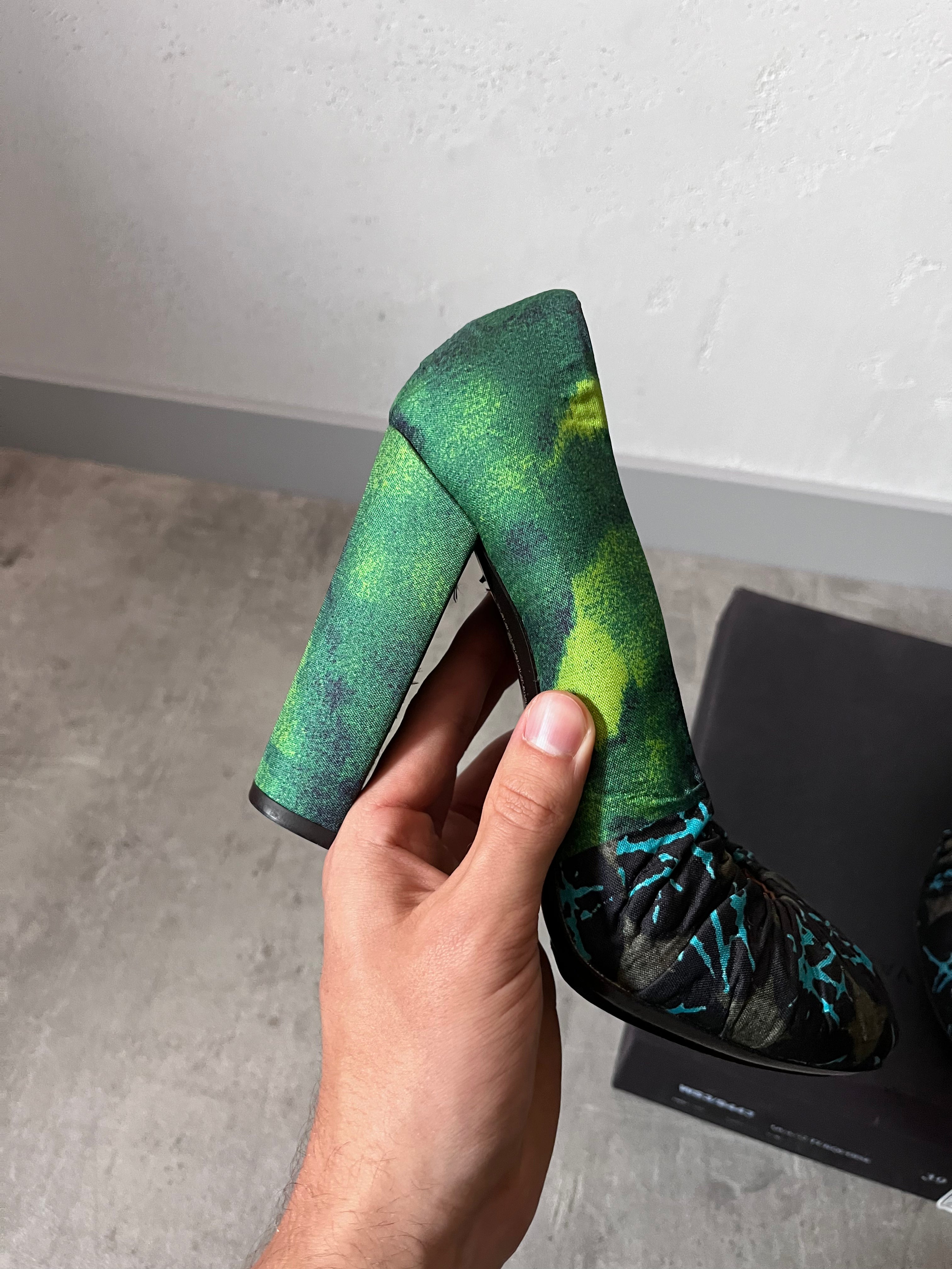 Dries Van Noten Ruched Pumps Heel Turquoise Green Women - 39