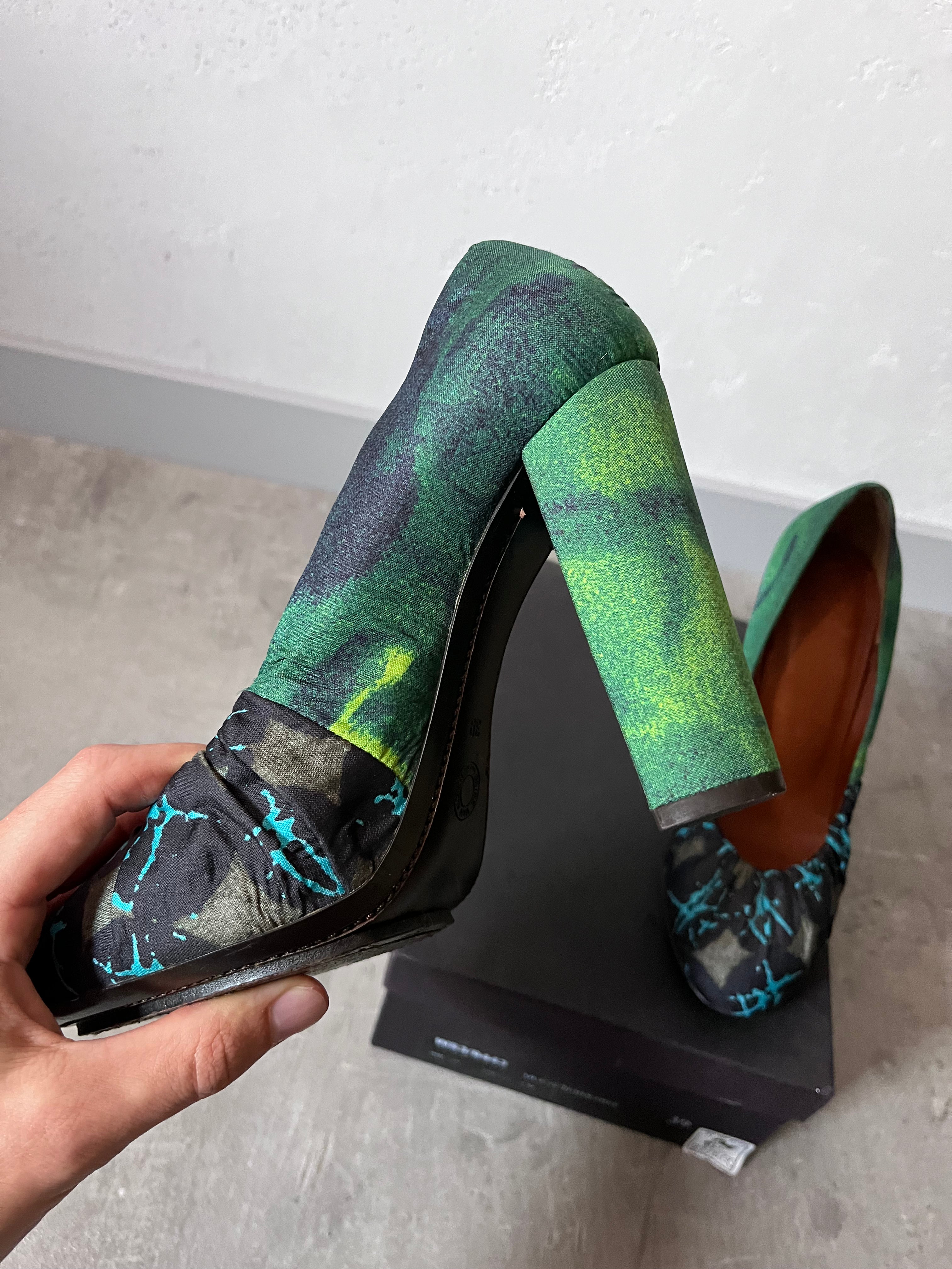 Dries Van Noten Ruched Pumps Heel Turquoise Green Women - 39