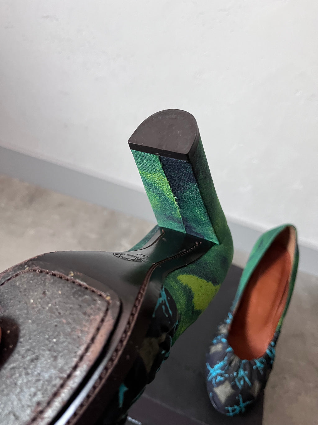 Dries Van Noten Ruched Pumps Heel Turquoise Green Women - 39