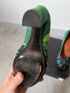 Dries Van Noten Ruched Pumps Heel Turquoise Green Women - 39