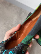 Dries Van Noten Ruched Pumps Heel Turquoise Green Women - 39