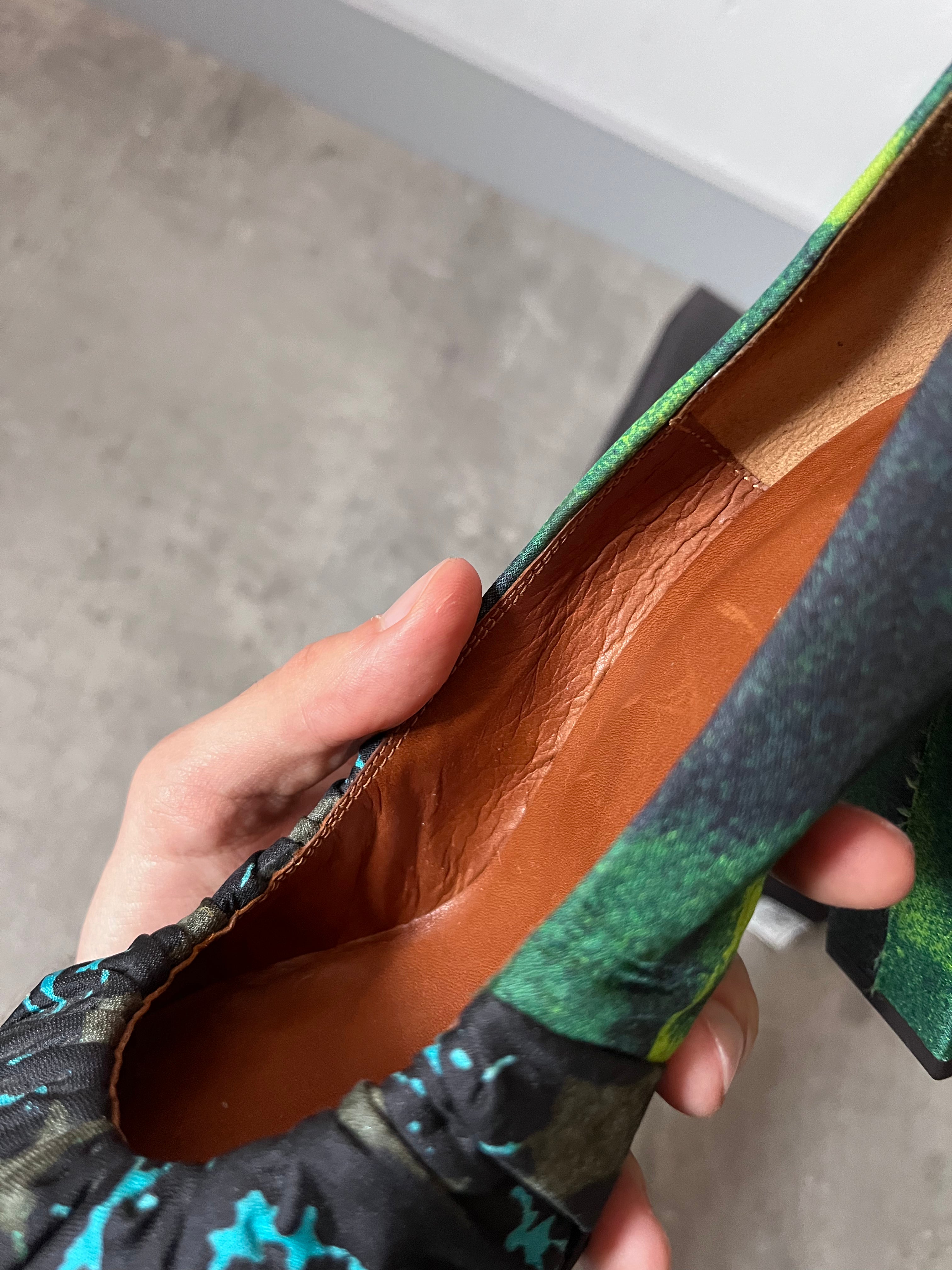 Dries Van Noten Ruched Pumps Heel Turquoise Green Women - 39