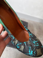 Dries Van Noten Ruched Pumps Heel Turquoise Green Women - 39