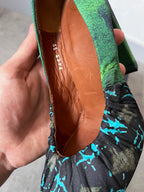 Dries Van Noten Ruched Pumps Heel Turquoise Green Women - 39