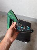 Dries Van Noten Ruched Pumps Heel Turquoise Green Women - 39