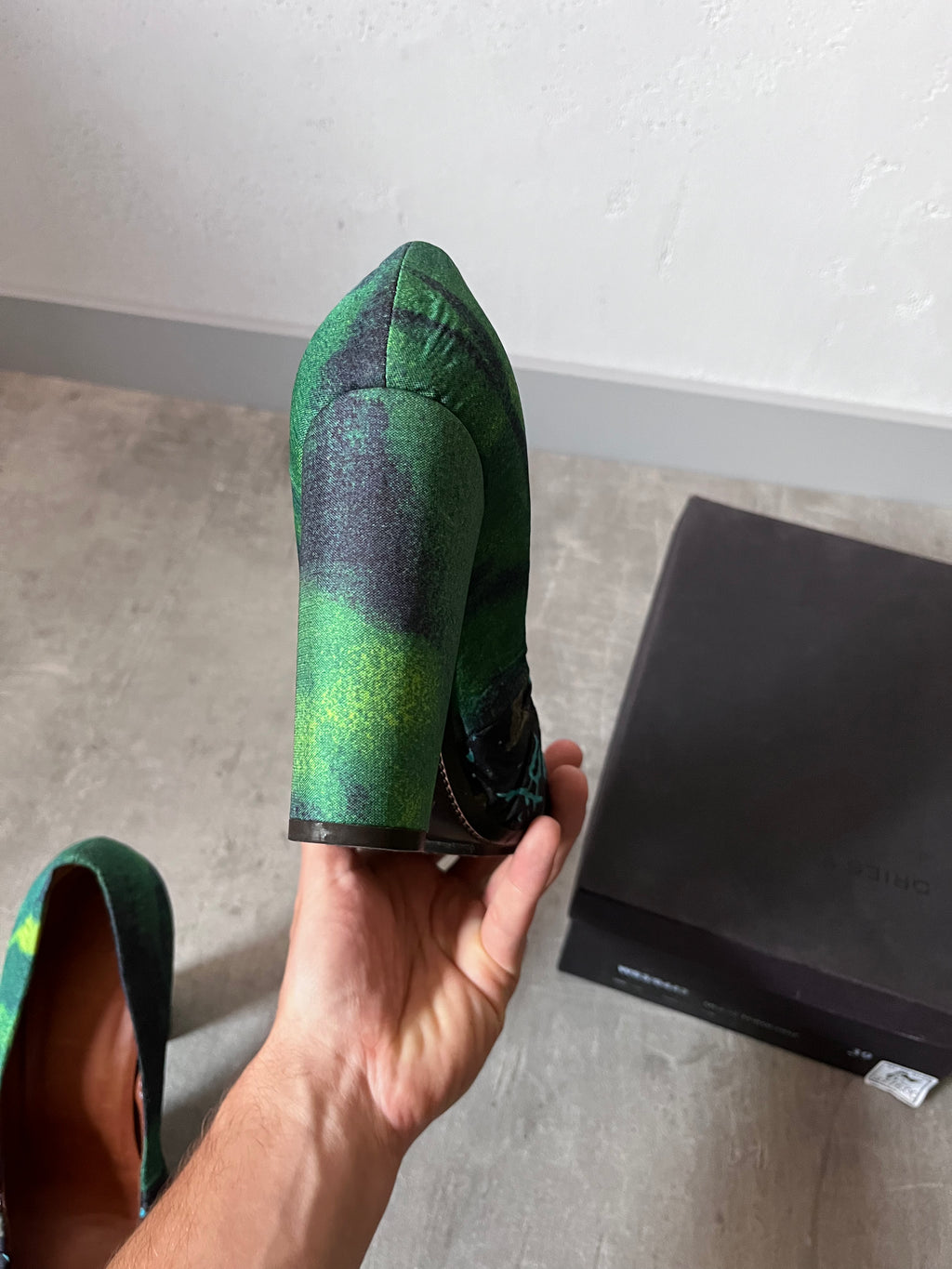 Dries Van Noten Ruched Pumps Heel Turquoise Green Women - 39