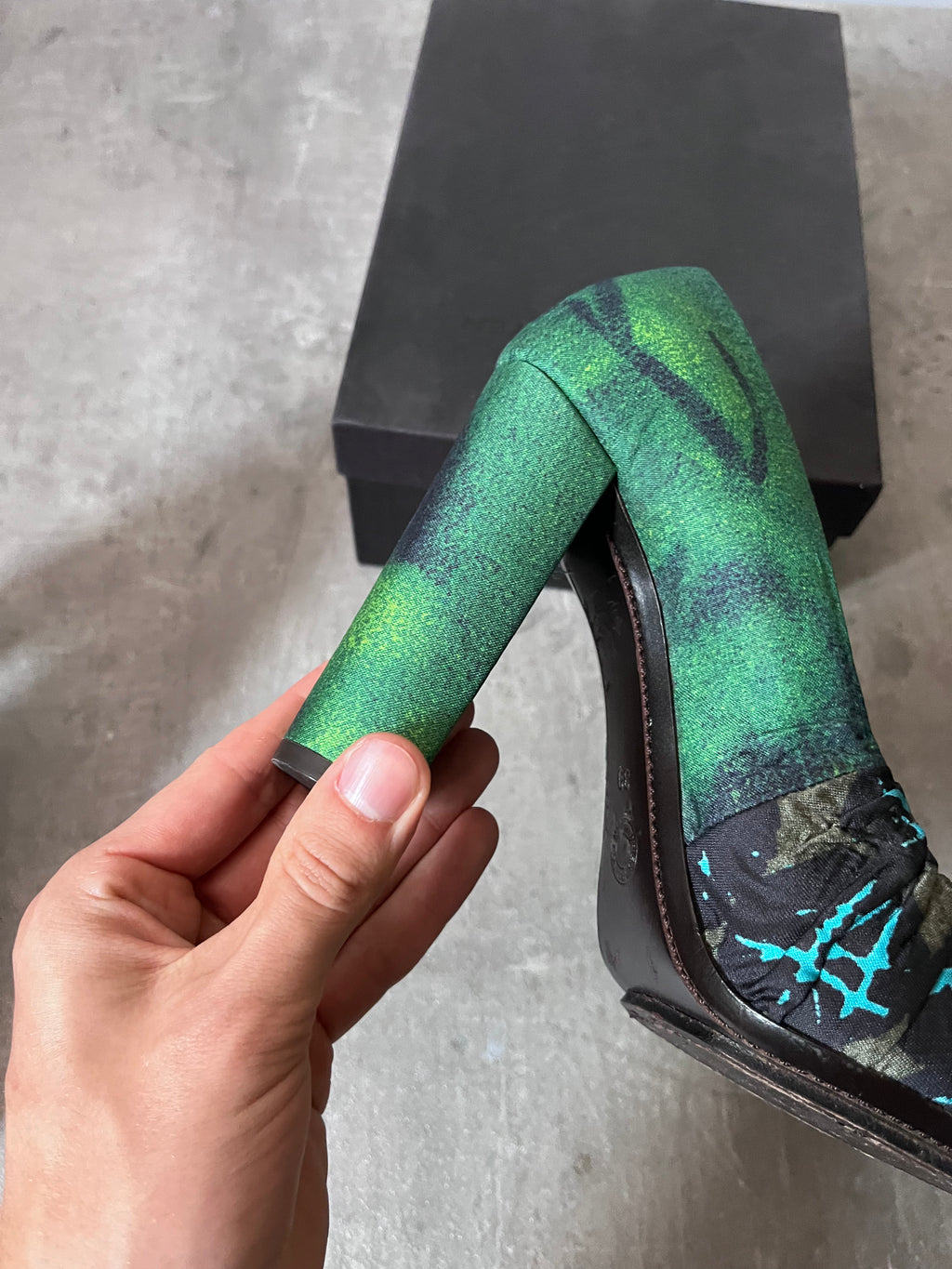 Dries Van Noten Ruched Pumps Heel Turquoise Green Women - 39