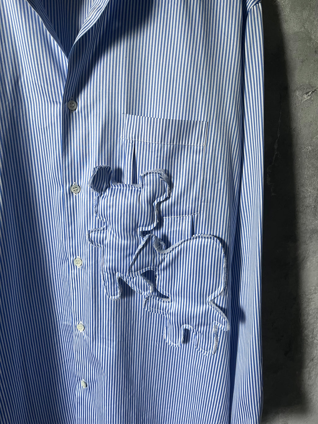 FW2022 Striped Shirt 3D Plush Teddy Bear Men - XL