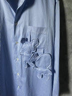 FW2022 Striped Shirt 3D Plush Teddy Bear Men - XL