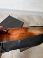 Dries Van Noten Leather Ruffle Embellishment Pumps Heels Dark Navy Women - 38,5