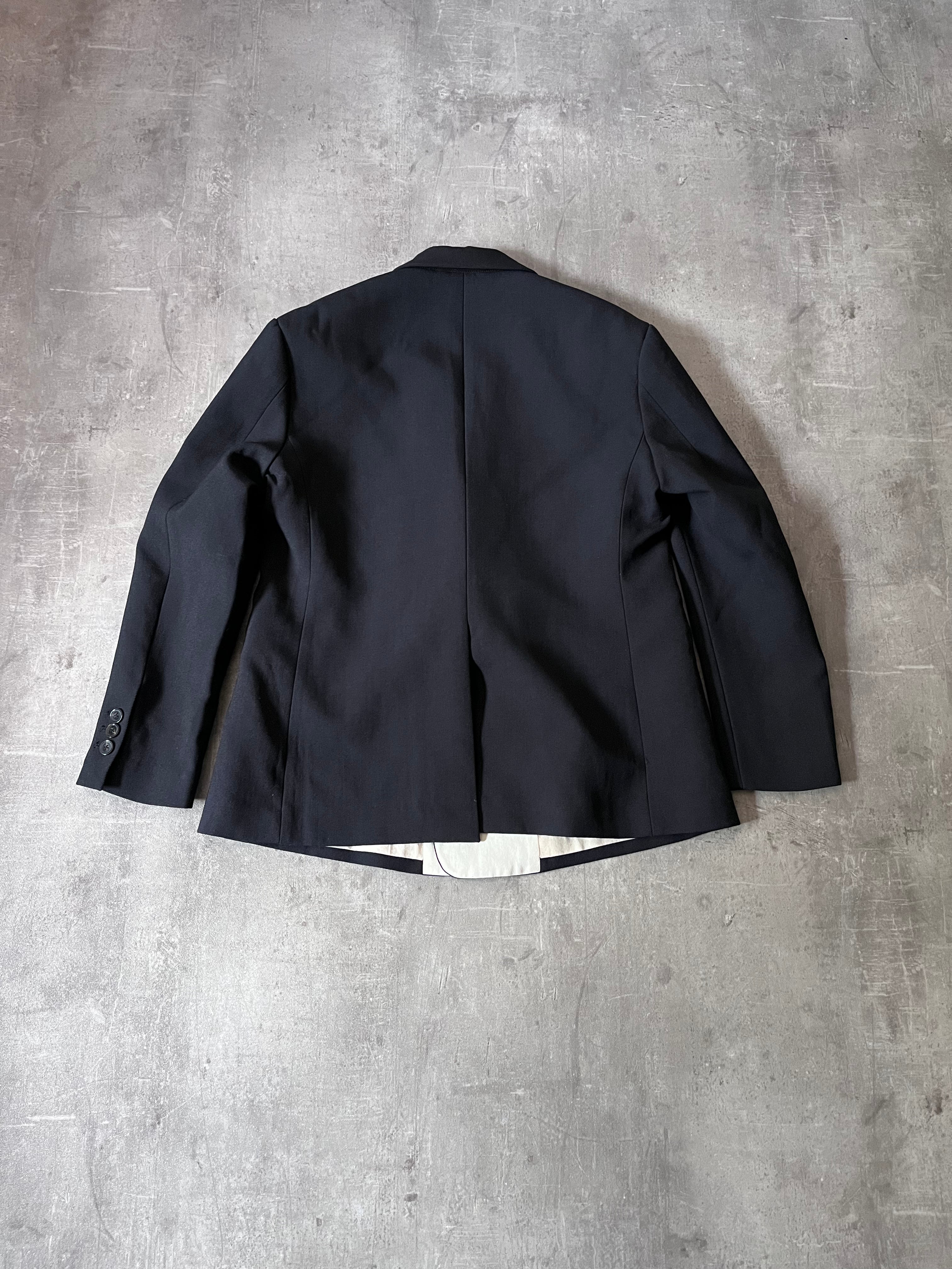 S/S 2020 Raf Simons Sword Collar Lapel Wool Blazer Jacket Black Men - S