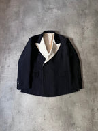 S/S 2020 Raf Simons Sword Collar Lapel Wool Blazer Jacket Black Men - S